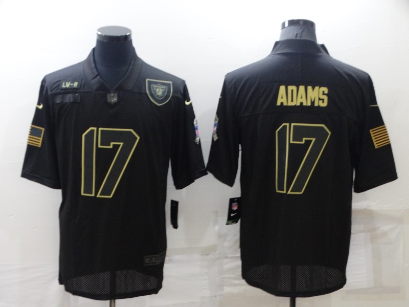 Men Oakland Raiders #17 Adams Black Gold Lettering 2022 Nike NFL Jersey